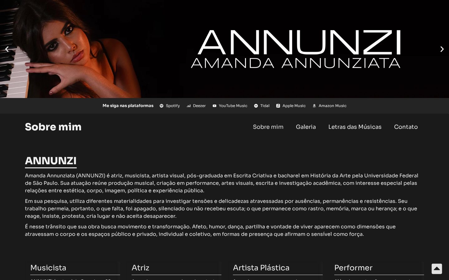 Página inicial do projeto Amanda Annunziata